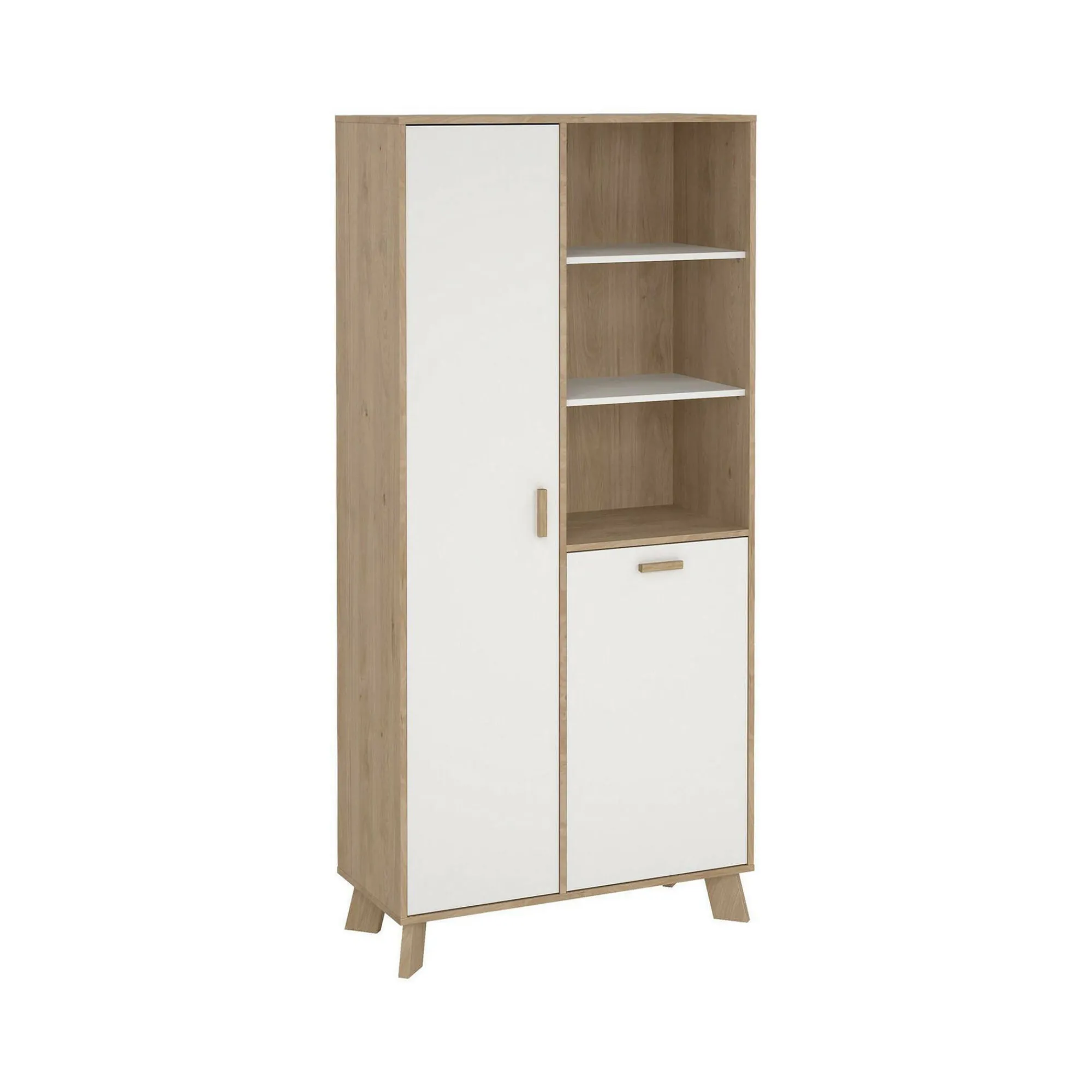 Vetrina Mirinae, 40x89 h188 cm, Rovere e Bianco<Dmora Flash Sale