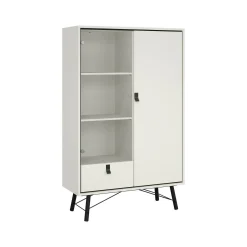 Vetrina Mora, 40x102 h162 cm, Bianco e Nero<Dmora Cheap