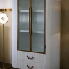 Vetrina Sable, 85x40 h160 cm, Bianco e Marrone<Dmora New