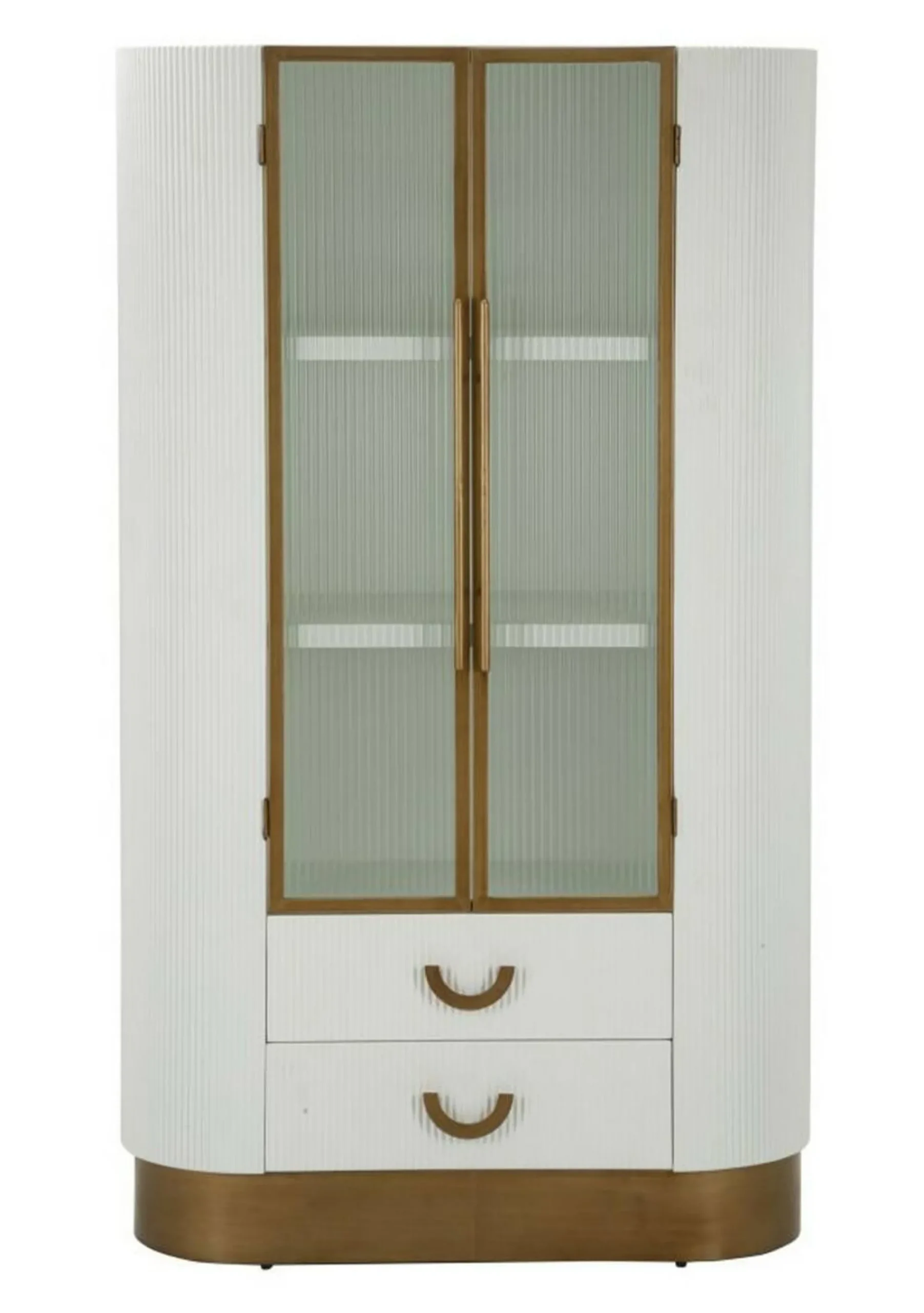 Vetrina Sable, 85x40 h160 cm, Bianco e Marrone<Dmora New