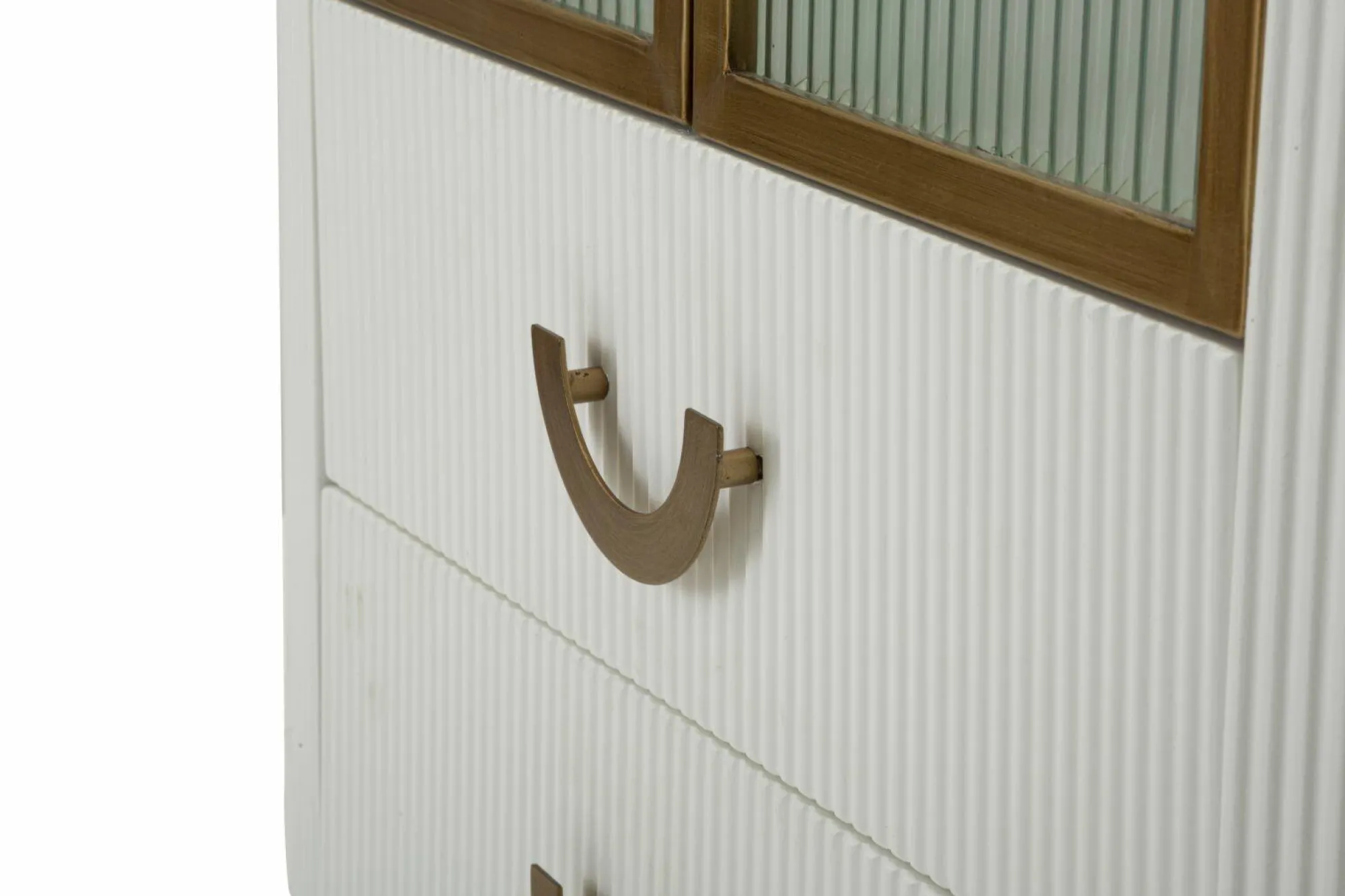 Vetrina Sable, 85x40 h160 cm, Bianco e Marrone<Dmora New