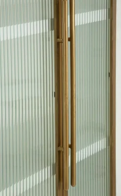 Vetrina Sable, 85x40 h160 cm, Bianco e Marrone<Dmora New